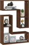 vidaXL - Wandschappen - 2 - st - 50x15x50 - cm - bewerkt - hout - bruin - eikenkleur