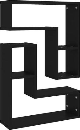 vidaXL - Wandschappen - 2 - st - 50x15x50 - cm - spaanplaat - zwart