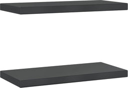 vidaXL - Wandschappen - 2 - st - 50x23,5x3 - cm - roestvrijstaal - zwart