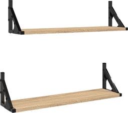 vidaXL - Wandschappen - 2 - st - 60x15x15,5 - cm - sonoma - eikenkleurig