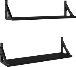 vidaXL - Wandschappen - 2 - st - 60x15x15,5 - cm - zwart