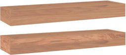 vidaXL - Wandschappen - 2 - st - 60x15x4 - cm - massief - teakhout