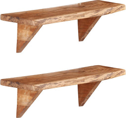 vidaXL - Wandschappen - 2 - st - 60x20x18 - cm - massief - acaciahout