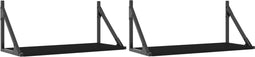 vidaXL - Wandschappen - 2 - st - 60x25x25,5 - cm - bewerkt - hout - zwart