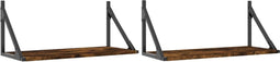 vidaXL - Wandschappen - 2 - st - 60x25x25,5 - cm - bewerkt - hout - gerookt - eikenkleur
