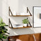 vidaXL - Wandschappen - 2 - st - 60x25x25,5 - cm - bewerkt - hout - gerookt - eikenkleur
