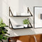 vidaXL - Wandschappen - 2 - st - 60x25x25,5 - cm - bewerkt - hout - zwart