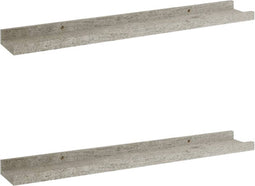 vidaXL - Wandschappen - 2 - st - 60x9x3 - cm - betongrijs