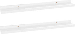 vidaXL - Wandschappen - 2 - st - 60x9x3 - cm - hoogglans - wit