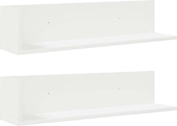 vidaXL - Wandschappen - 2 - st - 75x16,5x16,5 - cm - bewerkt - hout - wit