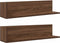 vidaXL - Wandschappen - 2 - st - 75x16,5x16,5 - cm - bewerkt - hout - bruin - eikenkleur