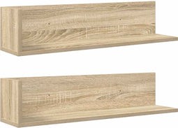 vidaXL - Wandschappen - 2 - st - 75x16,5x16,5cm - bewerkt - hout - sonoma - eikenkleur