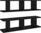 vidaXL - Wandschappen - 2 - st - 75x18x20 - cm - bewerkt - hout - zwart