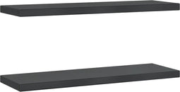 vidaXL - Wandschappen - 2 - st - 75x23,5x3 - cm - roestvrijstaal - zwart