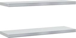 vidaXL - Wandschappen - 2 - st - 75x23,5x3 - cm - roestvrijstaal - zilverkleurig