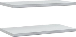 vidaXL - Wandschappen - 2 - st - 75x40x3 - cm - roestvrijstaal - zilverkleurig