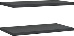 vidaXL - Wandschappen - 2 - st - 75x40x3 - cm - roestvrijstaal - zwart