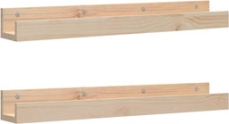 vidaXL - Wandschappen - 2 - st - 80x12x9 - cm - massief - grenenhout