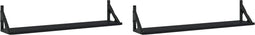 vidaXL - Wandschappen - 2 - st - 80x15x15,5 - cm - bewerkt - hout - zwart