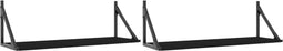 vidaXL - Wandschappen - 2 - st - 80x25x25,5 - cm - bewerkt - hout - zwart