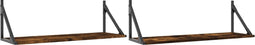 vidaXL - Wandschappen - 2 - st - 80x25x25,5 - cm - bewerkt - hout - gerookt - eikenkleur