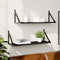 vidaXL - Wandschappen - 2 - st - 80x25x25,5 - cm - bewerkt - hout - zwart
