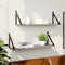 vidaXL - Wandschappen - 2 - st - 80x25x25,5 - cm - bewerkt - hout - grijs - sonoma - eiken