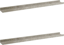 vidaXL - Wandschappen - 2 - st - 80x9x3 - cm - betongrijs