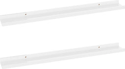 vidaXL - Wandschappen - 2 - st - 80x9x3 - cm - hoogglans - wit