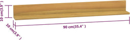 vidaXL - Wandschappen - 2 - st - 90x10x10 - cm - massief - teakhout