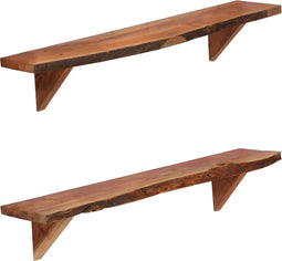 vidaXL - Wandschappen - 2 - st - 90x20x18 - cm - massief - acaciahout