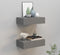 vidaXL - Wandschappen - 2 - st - met - lade - 40x23,5x10 - cm - MDF - grijs