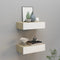 vidaXL - Wandschappen - 2 - st - met - lade - 40x23,5x10 - cm - MDF - eikenkleur - en - wit