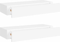 vidaXL - Wandschappen - 2 - st - met - lade - 60x23,5x10 - cm - MDF - wit