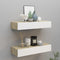 vidaXL - Wandschappen - 2 - st - met - lade - 60x23,5x10 - cm - MDF - eikenkleurig - wit