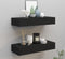 vidaXL - Wandschappen - 2 - st - met - lade - 60x23,5x10 - cm - MDF - zwart