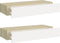 vidaXL - Wandschappen - 2 - st - met - lade - 60x23,5x10 - cm - MDF - eikenkleurig - wit