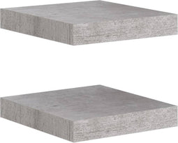 vidaXL - Wandschappen - 2 - st - zwevend - 23x23,5x3,8 - cm - MDF - betongrijs