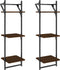 vidaXL - Wandschappen - 3-laags - met - stangen - 2 - st - 30x25x100 - cm - bruineiken