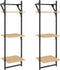vidaXL - Wandschappen - 3-laags - met - stangen - 2 - st - 30x25x100 - cm - sonoma - eiken