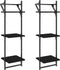 vidaXL - Wandschappen - 3-laags - met - stangen - 2 - st - 30x25x100 - cm - zwart