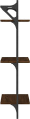 vidaXL - Wandschappen - 3-laags - met - stangen - 2 - st - 30x25x100 - cm - bruineiken