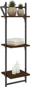 vidaXL - Wandschappen - 3-laags - met - stangen - 2 - st - 30x25x100 - cm - bruineiken