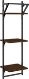 vidaXL - Wandschappen - 3-laags - met - stangen - 2 - st - 30x25x100 - cm - bruineiken
