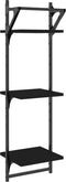 vidaXL - Wandschappen - 3-laags - met - stangen - 2 - st - 30x25x100 - cm - zwart