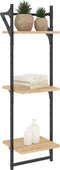 vidaXL - Wandschappen - 3-laags - met - stangen - 2 - st - 30x25x100 - cm - sonoma - eiken
