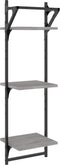 vidaXL - Wandschappen - 3-laags - met - stangen - 2 - st - 30x25x100 - cm - grijs - sonoma