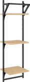 vidaXL - Wandschappen - 3-laags - met - stangen - 2 - st - 30x25x100 - cm - sonoma - eiken