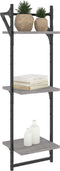 vidaXL - Wandschappen - 3-laags - met - stangen - 2 - st - 30x25x100 - cm - grijs - sonoma