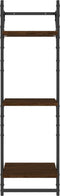 vidaXL - Wandschappen - 3-laags - met - stangen - 2 - st - 30x25x100 - cm - bruineiken